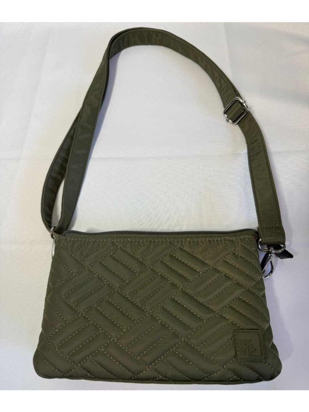 IHKWIP Womens Olive Green Crossbody Bag Nylon Shoulder Purse Adjustable Pockets